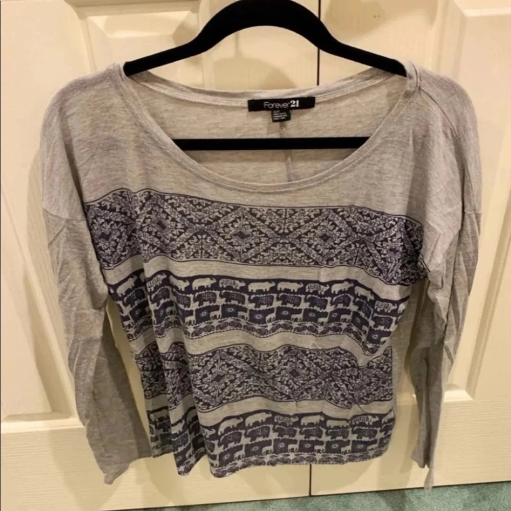 Forever21 elephant tribal long sleeve top